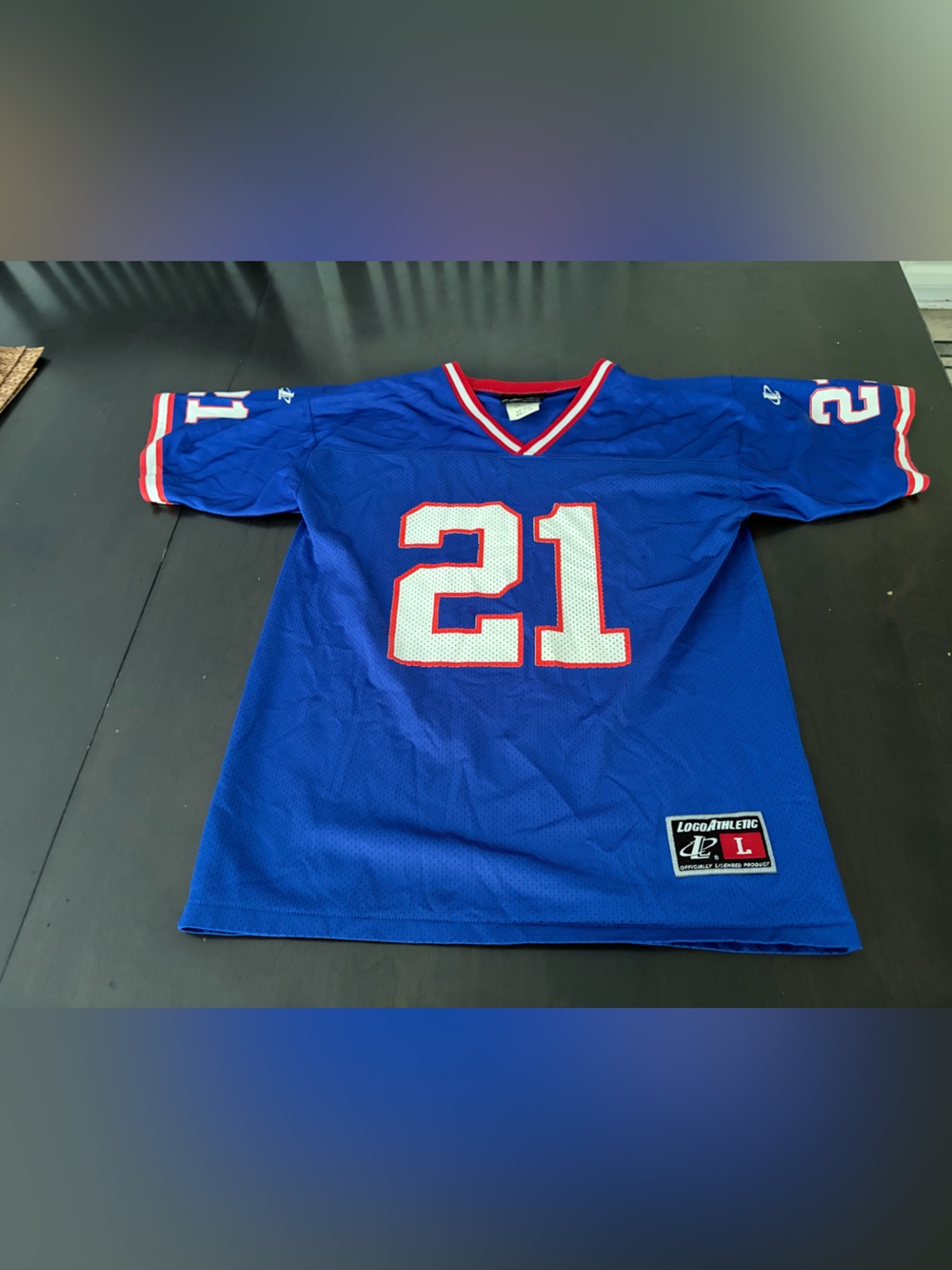 Vintage 90s Logo Athletic New York Giants Tiki Barber Jersey Youth Size Large